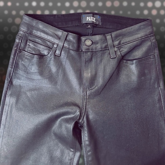 NWOT PAIGE Denim ‘Verdugo Ultra Skinny’ Jeans in “Black Fog Luxe Coating” Sz 26 - Picture 5 of 16